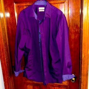 Alex Vando Dress Shirt. Mens Size L. Cotton Stretch. EUC.